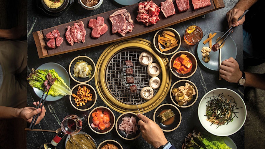 At Cote Korean Steakhouse in New York City, the beef is seared right below guests’ noses.